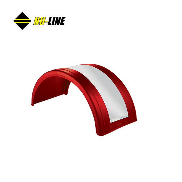 Nu-Line NF180PX-5SS Single Axle Fenders Poly with Stainless Steel Bands-Red